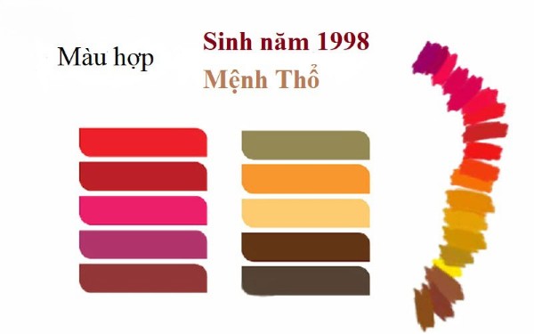 Màu hợp mệnh Thổ 1998
